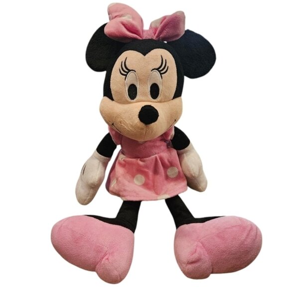 Disney Minnie Mouse 16" Baby Pink W/Polka Dots Stuffed Toy Plush - Picture 1 of 7